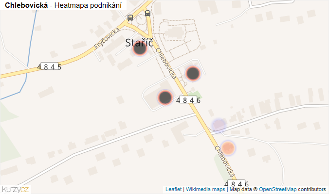 Mapa Chlebovická - Firmy v ulici.