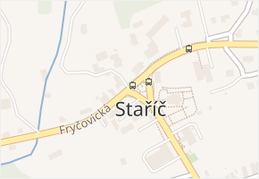 Fryčovická v obci Staříč - mapa ulice