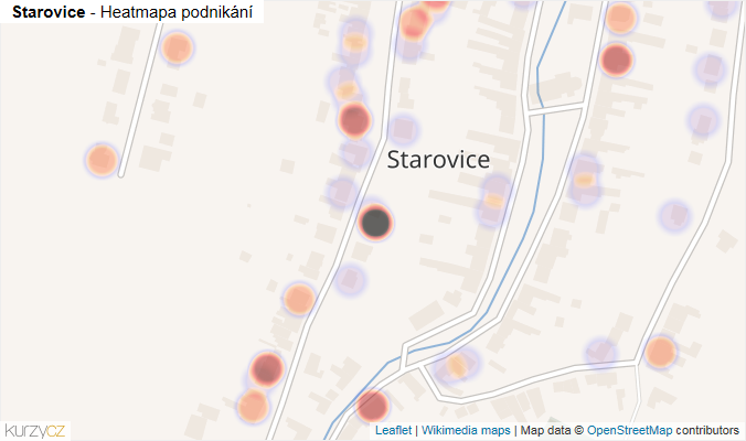 Mapa Starovice - Firmy v části obce.