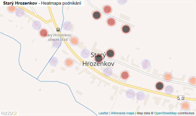 Mapa Starý Hrozenkov - Firmy v části obce.