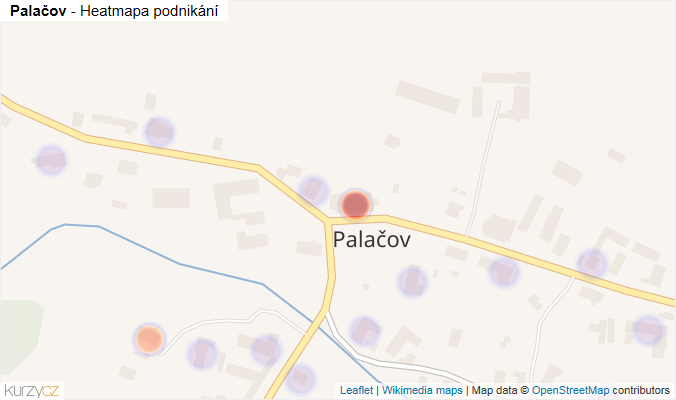 Mapa Palačov - Firmy v části obce.