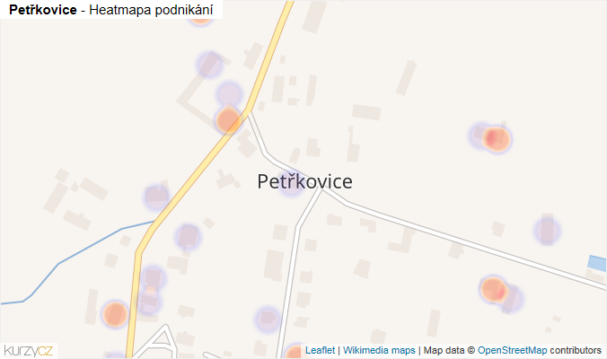 Mapa Petřkovice - Firmy v části obce.