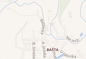 Baštecká v obci Starý Kolín - mapa ulice