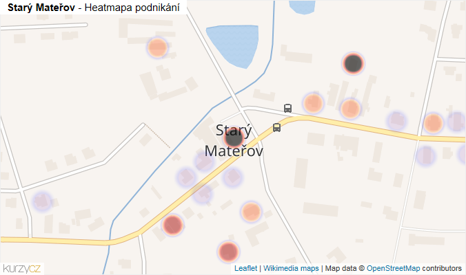 Mapa Starý Mateřov - Firmy v části obce.