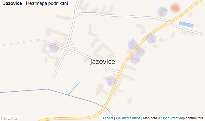 Mapa Jazovice - Firmy v části obce.