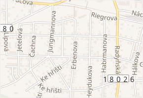 Erbenova v obci Starý Plzenec - mapa ulice