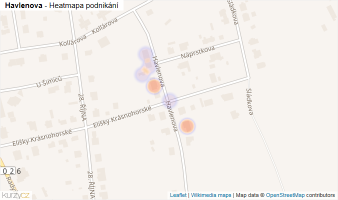 Mapa Havlenova - Firmy v ulici.