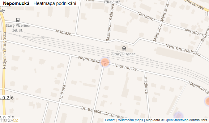 Mapa Nepomucká - Firmy v ulici.