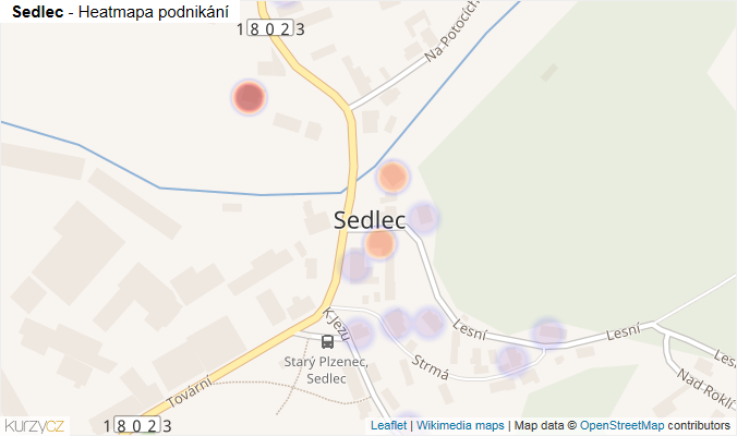 Mapa Sedlec - Firmy v části obce.
