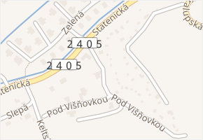 Pod Višňovkou v obci Statenice - mapa ulice