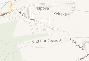 V Hruškovně v obci Statenice - mapa ulice