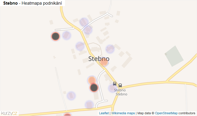 Mapa Stebno - Firmy v části obce.