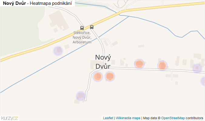 Mapa Nový Dvůr - Firmy v části obce.