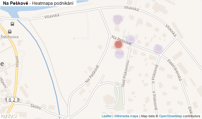 Mapa Na Peškově - Firmy v ulici.