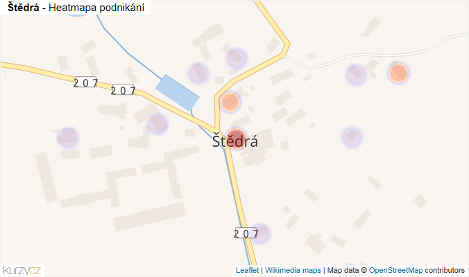 Mapa Štědrá - Firmy v části obce.