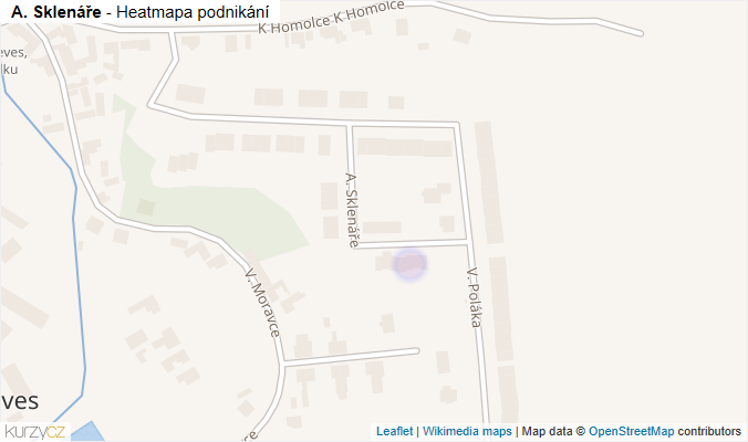 Mapa A. Sklenáře - Firmy v ulici.