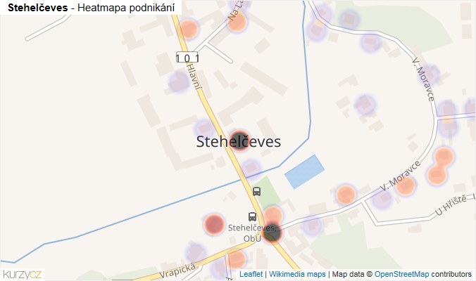 Mapa Stehelčeves - Firmy v části obce.