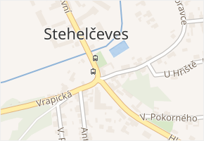 U Hřiště v obci Stehelčeves - mapa ulice