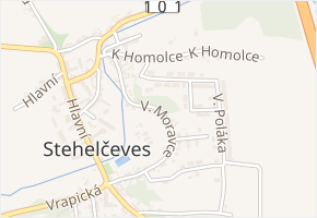 V. Moravce v obci Stehelčeves - mapa ulice