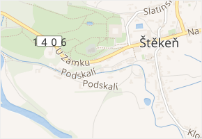 Podskalí v obci Štěkeň - mapa ulice