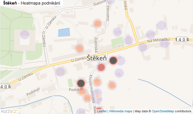 Mapa Štěkeň - Firmy v části obce.