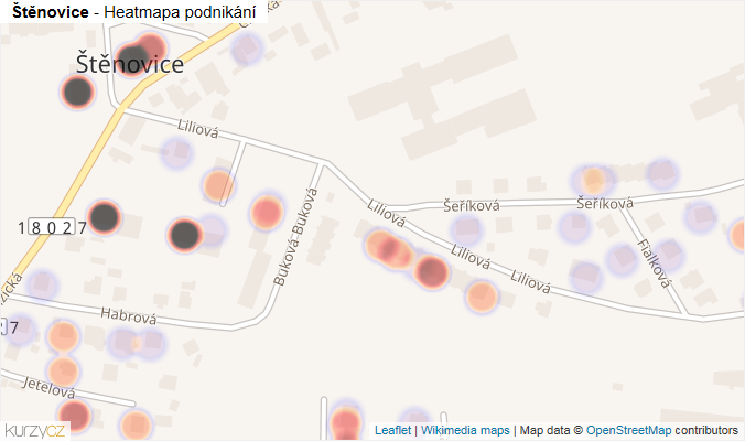 Mapa Štěnovice - Firmy v obci.
