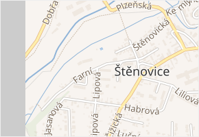 Farní v obci Štěnovice - mapa ulice