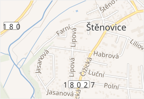 Jasanová v obci Štěnovice - mapa ulice