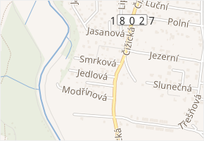 Jedlová v obci Štěnovice - mapa ulice