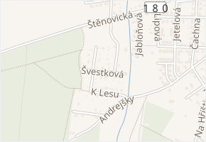 Lesní v obci Štěnovice - mapa ulice