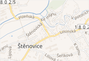 Na tarase v obci Štěnovice - mapa ulice