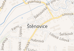 Na Zbytkách v obci Štěnovice - mapa ulice