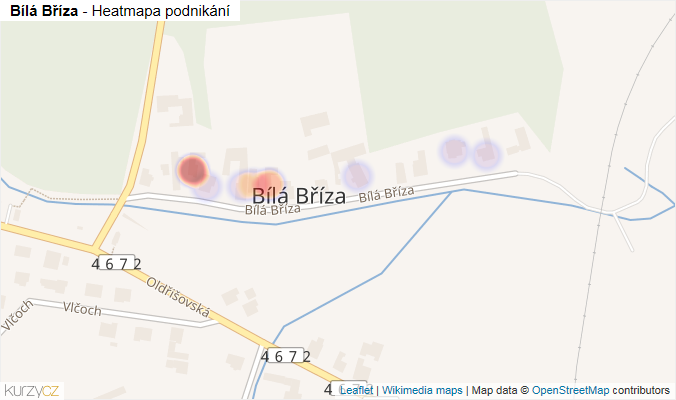 Mapa Bílá Bříza - Firmy v ulici.