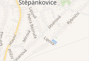 Jasanová v obci Štěpánkovice - mapa ulice