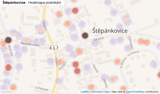 Mapa Štěpánkovice - Firmy v části obce.