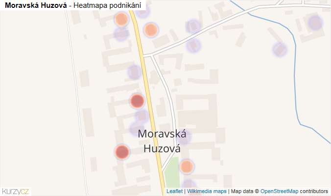 Mapa Moravská Huzová - Firmy v části obce.