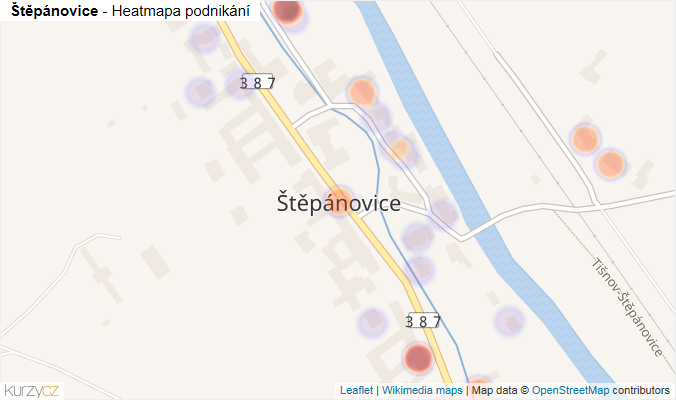 Mapa Štěpánovice - Firmy v části obce.
