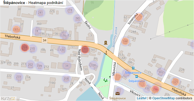 Štěpánovice - mapa podnikání