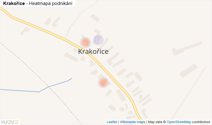 Mapa Krakořice - Firmy v části obce.