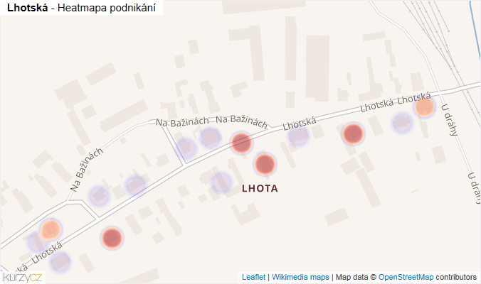 Mapa Lhotská - Firmy v ulici.