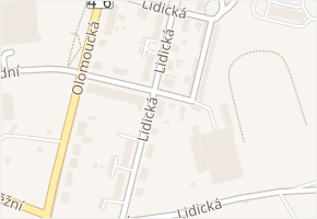 Lidická v obci Šternberk - mapa ulice