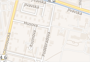 Poděbradova v obci Šternberk - mapa ulice