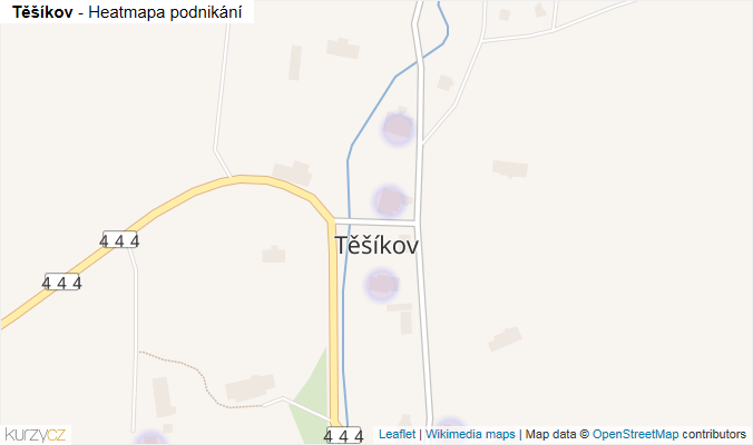 Mapa Těšíkov - Firmy v části obce.