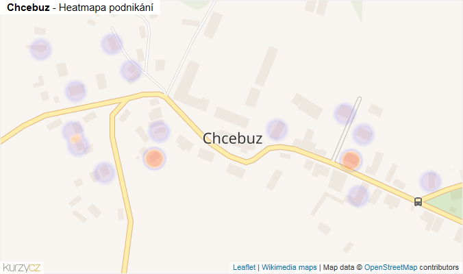 Mapa Chcebuz - Firmy v části obce.