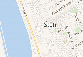 Kostelní v obci Štětí - mapa ulice