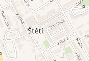 Nové náměstí v obci Štětí - mapa ulice