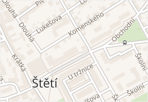 Obchodní v obci Štětí - mapa ulice