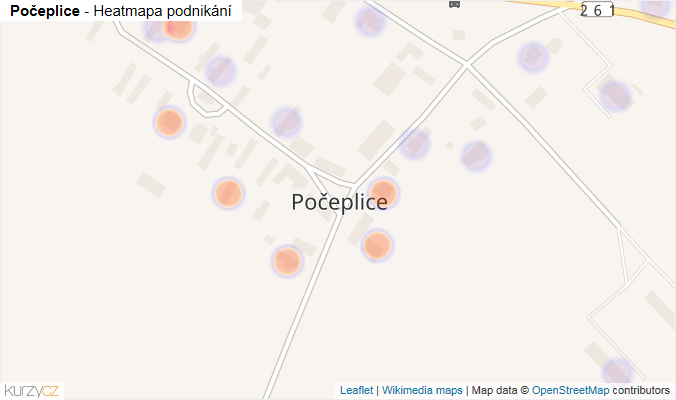 Mapa Počeplice - Firmy v části obce.