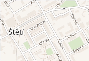 U tržnice v obci Štětí - mapa ulice
