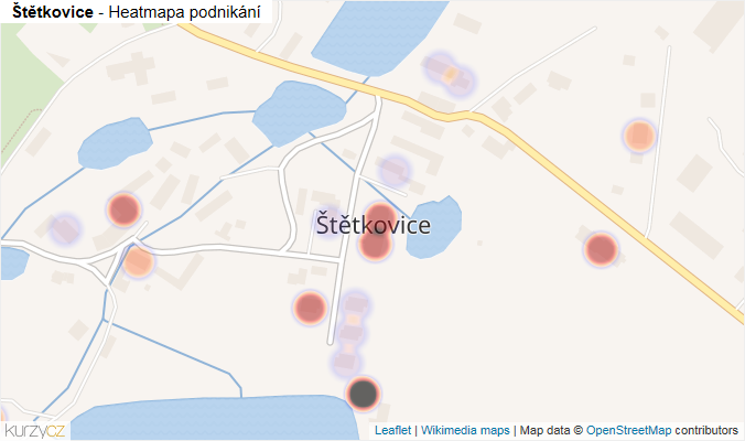 Mapa Štětkovice - Firmy v části obce.